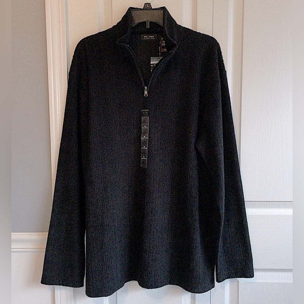 NWT Pull-over Axcess men’s long sleeve 1/4 zip Black fleece size XL soft